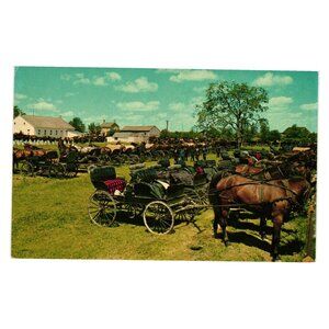Kitchener Waterloo Mennonite Meeting House Horse Buggies Postcard Ontario Canada